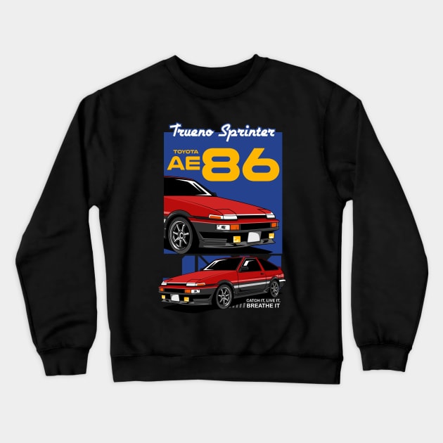 Retro Trueno AE86 Car Crewneck Sweatshirt by milatees